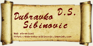 Dubravko Sibinović vizit kartica